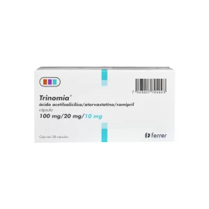 Vista frontal de una caja de Trinomio de 10mg.