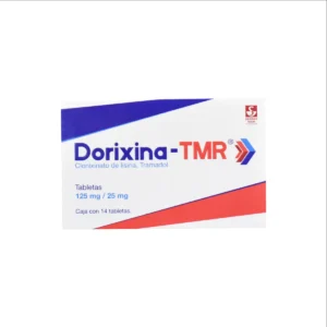 Vista frontal de una caja de Dorixina TMR.
