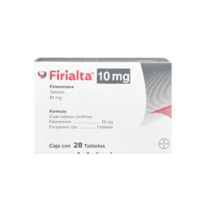 Vista frontal de una caja de Firialta 10mg.