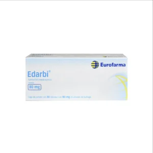 Vista frontal de una caja de Edarbi.