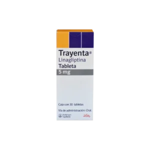 Vista frontal de una caja de Trayenta.