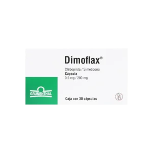 Vista frontal de una caja de Dimoflax.