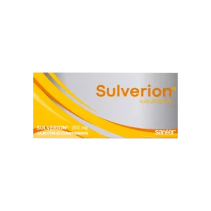 Vista frontal de una caja de Sulverion.