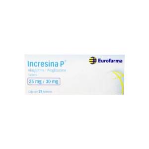 Vista frontal de una caja de Incresina P 25-30mg.