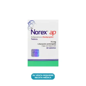 Vista frontal de una caja de Norex Ap.